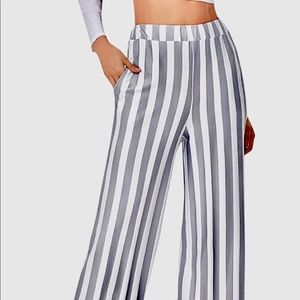 🤍☁️ Striped Women’s Trousers Wide Ankle Fit☁️🤍
